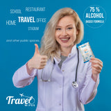 Hand Sanitizing Travel Wipes – 75% Travel Size Alcohol Wipes, (10x20ct Packs, 200ct) - Large Wipes, Fresh Citrus Scent, Moisturizing - Travel, Home, Office, Daily Use for Car, Bag, Purse, Airplane