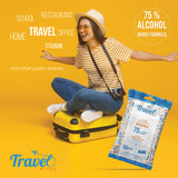 Hand Sanitizing Travel Wipes – 75% Travel Size Alcohol Wipes, (10x20ct Packs, 200ct) - Large Wipes, Fresh Citrus Scent, Moisturizing - Travel, Home, Office, Daily Use for Car, Bag, Purse, Airplane