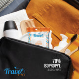 Hand Sanitizing Travel Wipes – 70% Travel Size Isopropyl Alcohol Wipes, (10x20ct Packs, 200ct) - Large Wipes, Unscented, Moisturizing - Travel, Home, Office, Daily Use for Car, Bag, Purse, Airplane
